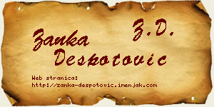 Žanka Despotović vizit kartica